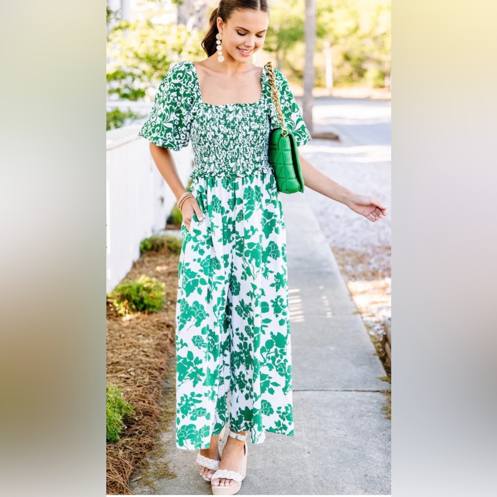 Lots To Love Green Floral Jumpsuit by Entro SOLD OUT ONLINE